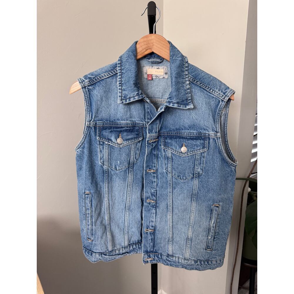 Pilcro Light Wash Denim Sleeveless Vest